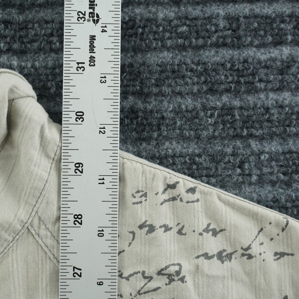 M76 Clothing Co Button Down Shirt Mens XL Tan Grey Ombre Graphic Western Y2K - Picture 6 of 10